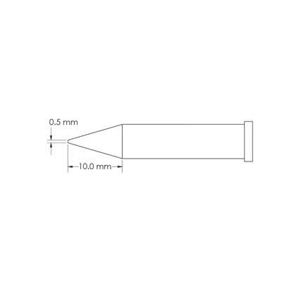 Metcal GT6-CN0005S 0.5 x 10 mm Conical Soldering Iron Tip for use with Soldering Iron