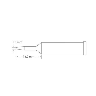Metcal GT6-CN0010A 1.0 x 14 mm Conical Soldering Iron Tip for use with Soldering Iron