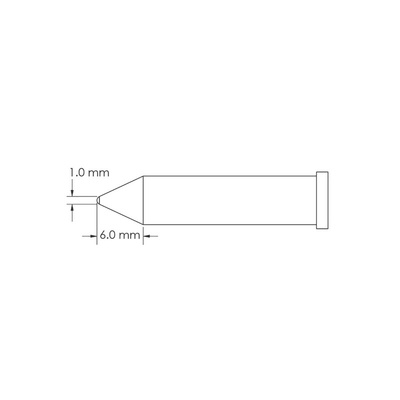 Metcal GT6-CN0010P 1.0 x 6 mm Conical Soldering Iron Tip for use with Soldering Iron