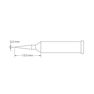 Metcal GT6-CN1502A 0.2 x 15 mm Conical Soldering Iron Tip for use with Soldering Iron