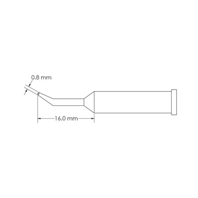 Metcal GT6-CN1608R 0.8 x 16 mm Conical Soldering Iron Tip for use with Soldering Iron
