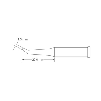 Metcal GT6-CN2213R 1.3 x 22 mm Conical Soldering Iron Tip for use with Soldering Iron