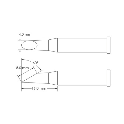 Metcal GT6-HF6040S 4.0 x 16 mm Hoof Soldering Iron Tip for use with Soldering Iron