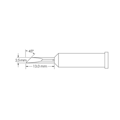 Metcal GT6-KN0025P 2.5 x 13 mm Knife Soldering Iron Tip for use with Soldering Iron