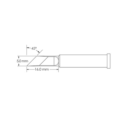 Metcal GT6-KN0050S 5.0 x 16 mm Knife Soldering Iron Tip for use with Soldering Iron