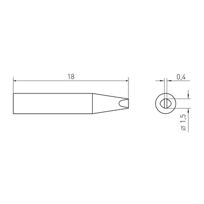 Weller T0050109399 1.5 mm Chisel Soldering Iron Tip for use with WXMPS MS Smart Soldering Iron, WXsmart Soldering