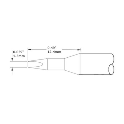 OK International CVC-7CH0015A 1.5 mm Chisel Soldering Iron Tip for use with CV-500, Metcal CV-5200, MX-500, MX-5200 and