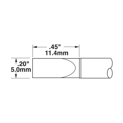 OK International CVC-9CH0050A 5 mm Chisel Soldering Iron Tip for use with CV-500, Metcal CV-5200, MX-500, MX-5200 and