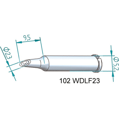Ersa 2.3 mm Straight Hoof Soldering Iron Tip for use with i-Tool