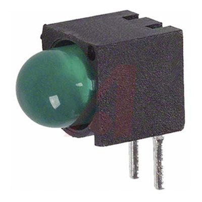 Dialight 550-0205F, Green Right Angle PCB LED Indicator 5mm (T-1 3/4), Through Hole