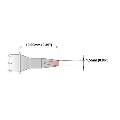 Thermaltronics 1.5 mm Straight Chisel Soldering Iron Tip