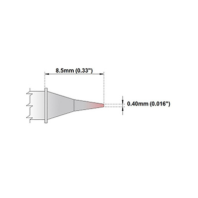 Thermaltronics 0.4 mm Conical Sharp Soldering Iron Tip