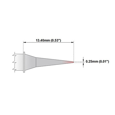 Thermaltronics 0.25 mm Micro Fine Soldering Iron Tip