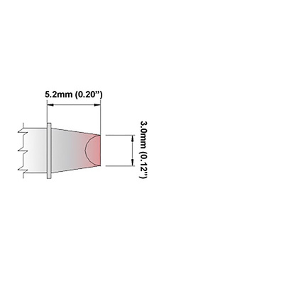 Thermaltronics 3 mm Straight Chisel Soldering Iron Tip