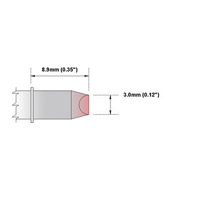 Thermaltronics 3 mm Straight Chisel Soldering Iron Tip