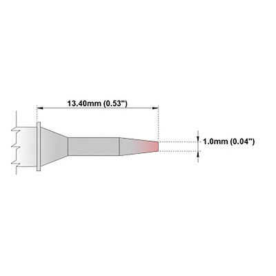 Thermaltronics 1 mm Conical Sharp Soldering Iron Tip