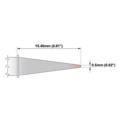 Thermaltronics 0.5 mm Conical Sharp Soldering Iron Tip