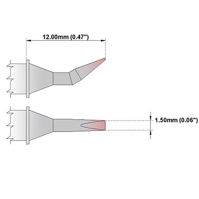Thermaltronics 1.5 mm Bent Chisel Soldering Iron Tip