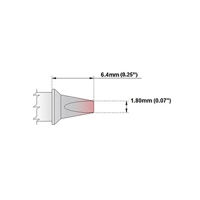 Thermaltronics 1.8 mm Straight Chisel Soldering Iron Tip