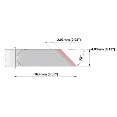 Thermaltronics 4.83 mm Straight Knife Soldering Iron Tip