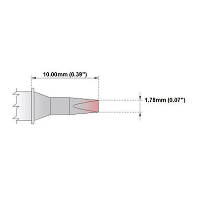Thermaltronics 1.78 mm Straight Chisel Soldering Iron Tip