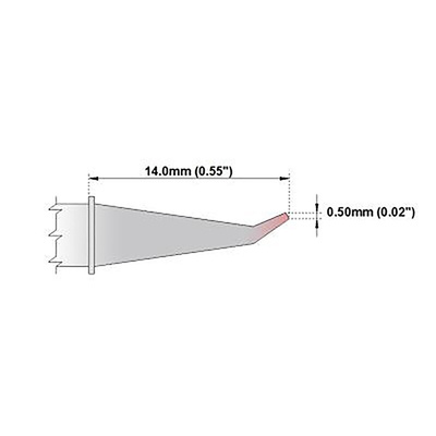 Thermaltronics 0.5 mm Bent Sharp Soldering Iron Tip