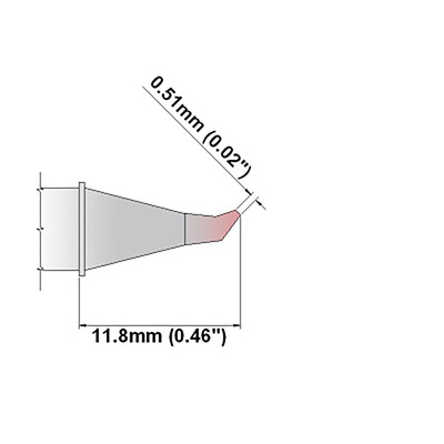 Thermaltronics 0.51 mm Bent Sharp Soldering Iron Tip