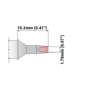 Thermaltronics 1.78 mm Straight Chisel Soldering Iron Tip