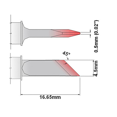 Thermaltronics 4.5 mm Straight Knife Soldering Iron Tip