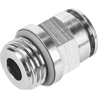 Festo Threaded-to-Tube Pneumatic Fitting, G 1/4 to, Push In 12 mm, NPQH Series, 20 bar