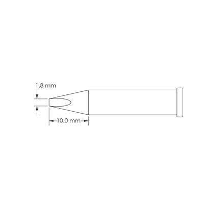 Metcal GT6-CH0018S 1.8 x 10 mm Chisel Soldering Iron Tip for use with Soldering Iron