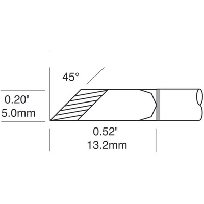 OK International STTC-1173P 5 mm Knife Soldering Iron Tip for use with Metcal MX-500, MX-5200 and MX-5200 series