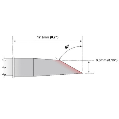 Thermaltronics 3.3 mm Straight Hoof Soldering Iron Tip