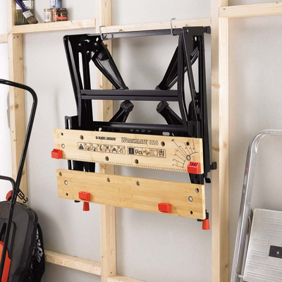 Black & Decker Portable Steel Workbench, 250kg Max Load, Adjustable Height, 775mm x 740mm