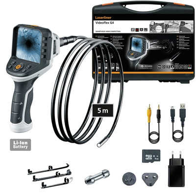 Laserliner 9mm probe Inspection Camera Kit, 5000mm Probe Length, 640 X 480pixelek Resolution, LED Illumination
