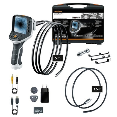 Laserliner 9mm probe Inspection Camera Kit, 1500 mm, 5000 mm Probe Length, 640 x 480pixelek Resolution, LED Illumination