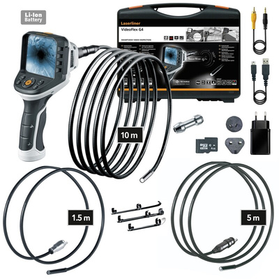 Laserliner 9mm probe Inspection Camera Kit, 1500 mm, 5000 mm, 10000 mm Probe Length, 640 x 480pixelek Resolution, LED