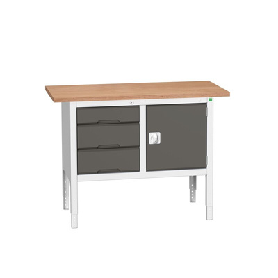 Bott Portable Steel Workbench, 75kg Max Load, Adjustable Height, 830 → 930mm x 1250mm x 600mm