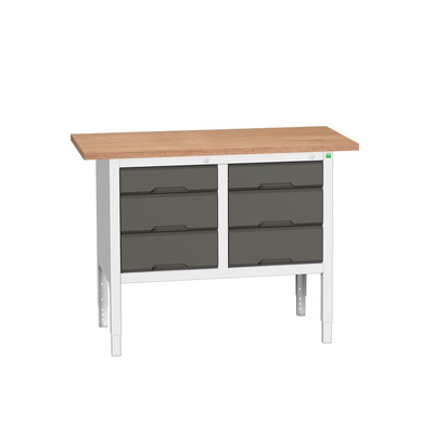 Bott Portable Steel Workbench, 75kg Max Load, Adjustable Height, 830 → 930mm x 1250mm x 600mm