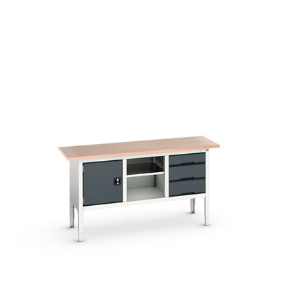 Bott Portable Steel Workbench, 75kg Max Load, Adjustable Height, 830 → 930mm x 1750mm x 600mm