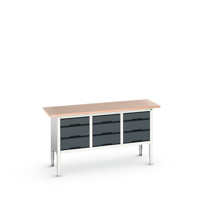 Bott Portable Steel Workbench, 75kg Max Load, Adjustable Height, 830 → 930mm x 1750mm x 600mm