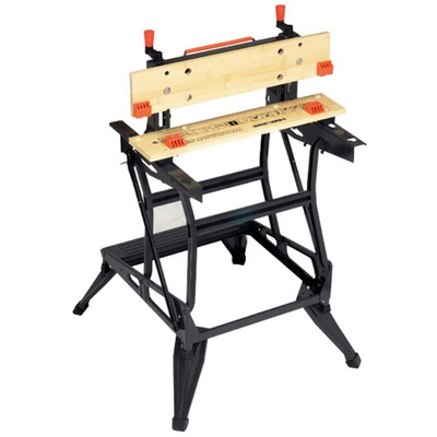 Black & Decker Portable Steel Workbench, 160kg Max Load, Adjustable Height, 775mm x 610mm