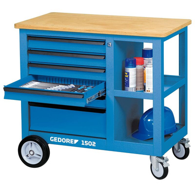 Gedore 1502 Portable Steel Workbench, 750 (Mobile) kg, 1000 (Static) kg Max Load, 870mm x 950mm x 550mm