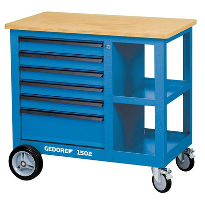 Gedore 1502 Portable Steel Workbench, 750 (Mobile) kg, 1000 (Static) kg Max Load, 870mm x 950mm x 550mm