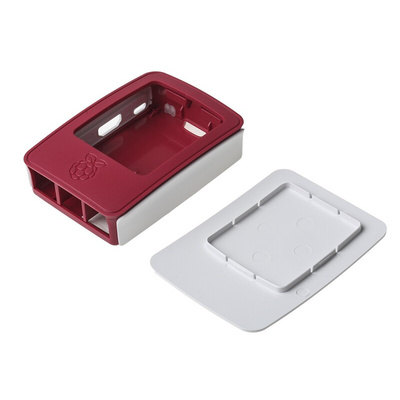 Raspberry Pi Plastic Case for use with Raspberry Pi 2B, Raspberry Pi 3B, Raspberry Pi 3B+ in Red, White