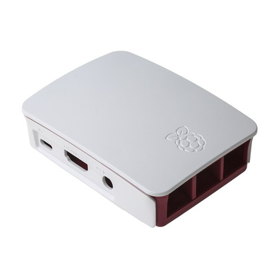 Raspberry Pi Plastic Case for use with Raspberry Pi 2B, Raspberry Pi 3B, Raspberry Pi 3B+ in Red, White