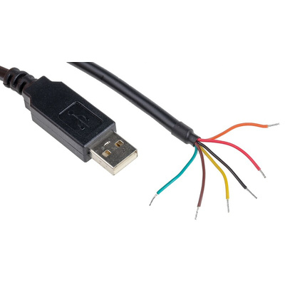FTDI Chip, 3.3 V TTL Wire End USB to UART Cable - TTL-232R-3V3-WE