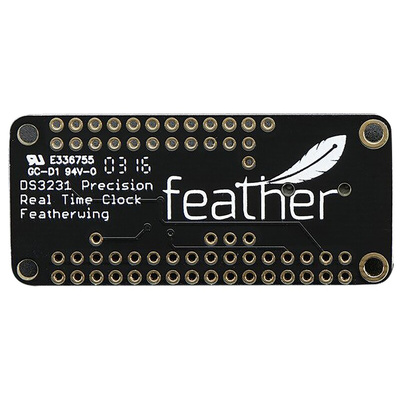 Adafruit 3028, FeatherWing Precision Real Time Clock (RTC) Add On Board for Feather Development Board