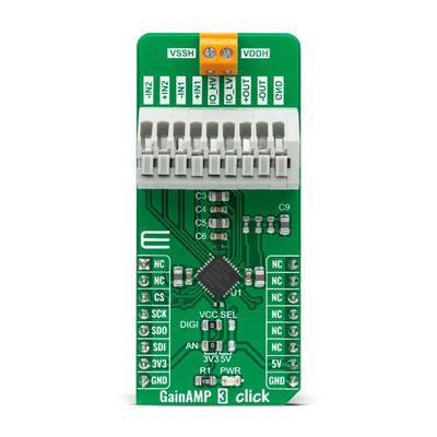 MikroElektronika MIKROE-4800, GainAMP 3 Click Programmable Gain Amplifier Add On Board for mikroBUS socket for ADA4254