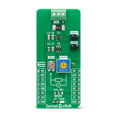MikroElektronika MIKROE-4953, Current 5 Click Current Sensor Add On Board for mikroBUS socket for INA381